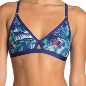 Cosabella Verona printed mesh bralette bra tropical floral blue new Medium